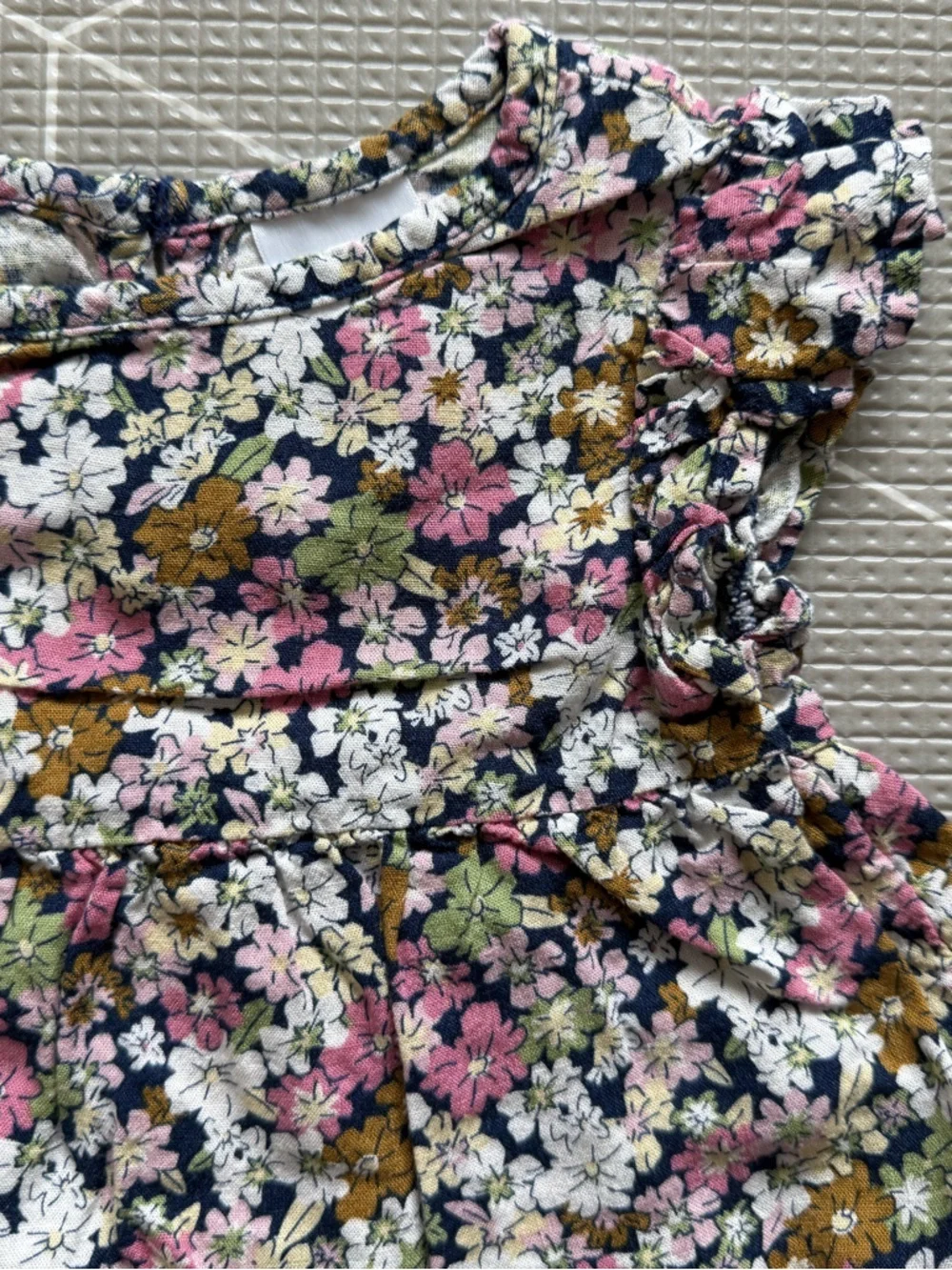okie dokie|Baby girl dark Florals matching set,summer outfit blouse & bloomers•
